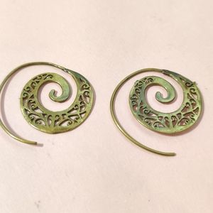 Brass Tribal Hoop Golden Earring